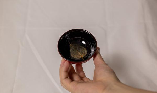 Traditional Chinese bowl with golden leaf inside