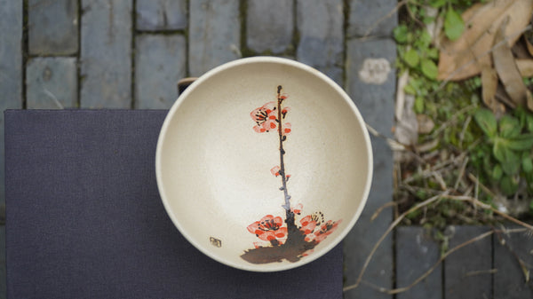 Ceramic cup with unassuming plum blossom design